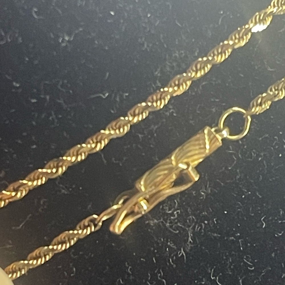 14k yellow Gold diamond cut Rope Chain Necklace 30” - Picture 3 of 11